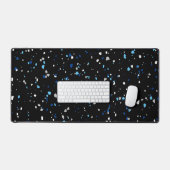 Modern Trendy Black Blue Terrazzo Pattern Bureaumat (Keyboard & Muis)