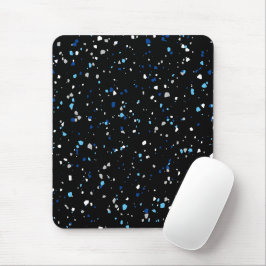 Modern Trendy Black Blue Terrazzo Pattern Muismat