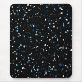 Modern Trendy Black Blue Terrazzo Pattern Muismat (Voorkant)