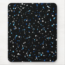 Modern Trendy Black Blue Terrazzo Pattern