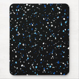 Modern Trendy Black Blue Terrazzo Pattern Muismat