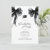 Modern Trendy Black Bow Graduation Party  Kaart (Staand voorkant)