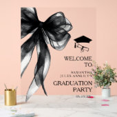 Modern Trendy Black Bow Graduation Party Sign Acryl Bord (Huwelijk)