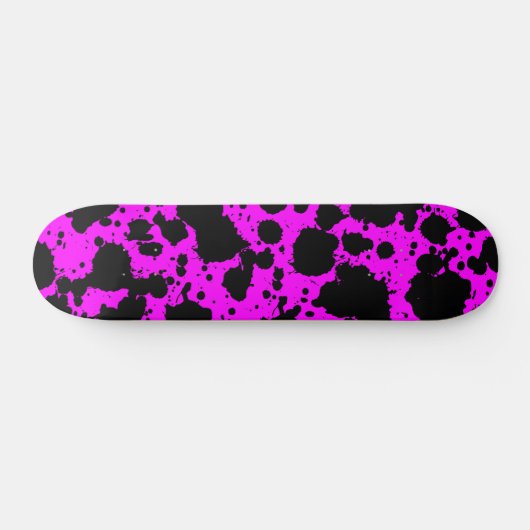 Modern Trendy Black en Pink Persoonlijk Skateboard (Horizontaal)
