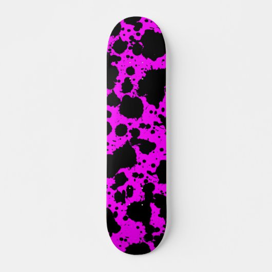 Modern Trendy Black en Pink Persoonlijk Skateboard (Voorkant)