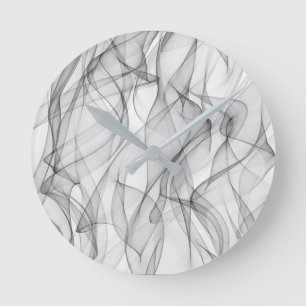 Modern Trendy Black en White Abstract Pattern Ronde Klok