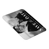 Modern Trendy Black en White Photo Save the Date Magneet (Rechterzijde)