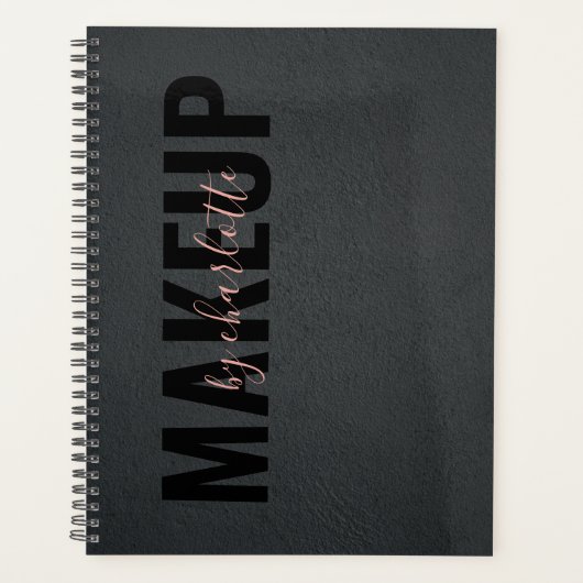 Modern Trendy Black Pink Appointment Book Planner (Voorkant)