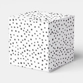 Modern Trendy Black Polka Dot Groot Roze Initiaal Bedankdoosjes (Achterkant)