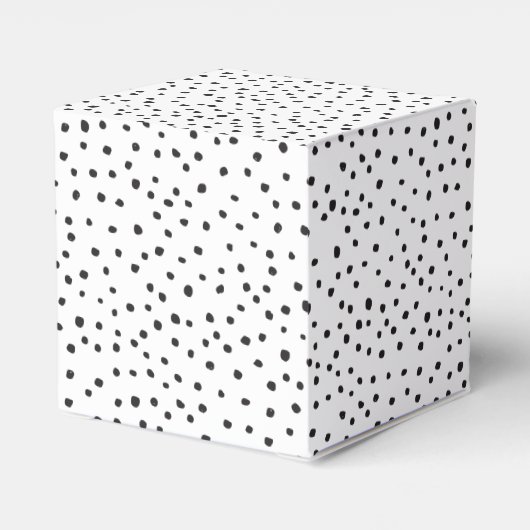 Modern Trendy Black Polka Dot Groot Roze Initiaal Bedankdoosjes (Achterkant)