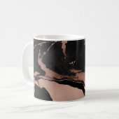 Modern Trendy Black Rose Gold Marble Koffiemok (Voorkant links)