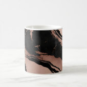 Modern Trendy Black Rose Gold Marble Koffiemok (Center)