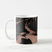 Modern Trendy Black Rose Gold Marble Koffiemok (Links)