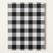 Modern Trendy Black & White Buffalo Plays Mongram Planner