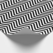 Modern Trendy Black White Chevron Zigzag Pattern Cadeaupapier (Hoek)
