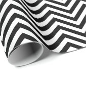 Modern Trendy Black White Chevron Zigzag Pattern Cadeaupapier (Rol Hoek)