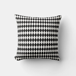Modern Trendy Black White Diamond Harlequin Kussen