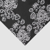 Modern Trendy Black & White Lace Pattern Tissuepapier (Detail)