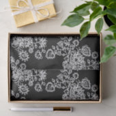 Modern Trendy Black & White Lace Pattern Tissuepapier (Geschenk)