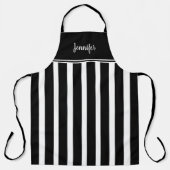 Modern trendy black white stripes monogram name schort (Voorkant)