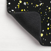 Modern Trendy Black Yellow Terrazzo Pattern Muismat (Hoek)