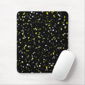 Modern Trendy Black Yellow Terrazzo Pattern Muismat (Met muis)