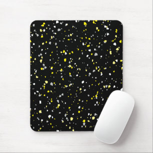 Modern Trendy Black Yellow Terrazzo Pattern Muismat