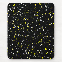 Modern Trendy Black Yellow Terrazzo Pattern