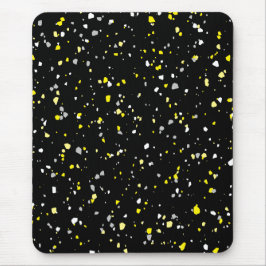 Modern Trendy Black Yellow Terrazzo Pattern Muismat
