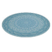 Modern trendy blauw en turquoise boho design snijplank (Hoek)