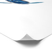 Modern trendy blauw Waterverf krab zomerstrand Poster (Hoek)