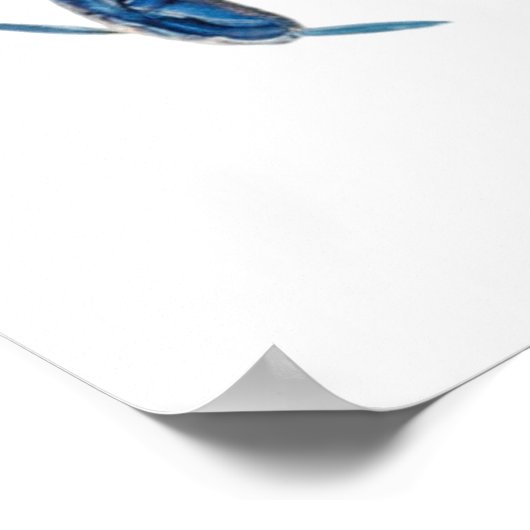 Modern trendy blauw Waterverf krab zomerstrand Poster (Hoek)