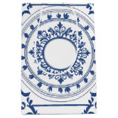 Modern trendy Blauw Wit chinoiserie bloemenfeest Medium Cadeauzakje (Voorkant)