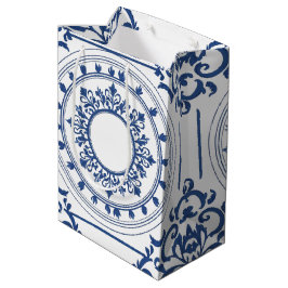 Modern trendy Blauw Wit chinoiserie bloemenfeest Medium Cadeauzakje