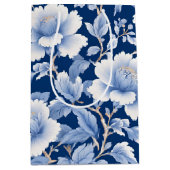 Modern trendy Blauw Wit chinoiserie bloemenfeest Medium Cadeauzakje (Voorkant)