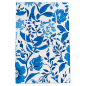 Modern trendy Blauw Wit chinoiserie bloemenfeest Medium Cadeauzakje (Voorkant)