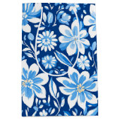 Modern trendy Blauw Wit chinoiserie bloemenfeest Medium Cadeauzakje (Voorkant)