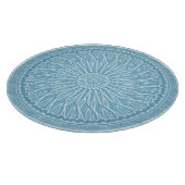 Modern trendy blauw wit en turquoise boho design snijplank (Hoek)