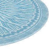 Modern trendy blauw wit en turquoise boho design snijplank (Hoek)