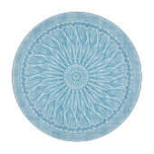 Modern trendy blauw wit en turquoise boho design snijplank (Voorkant)