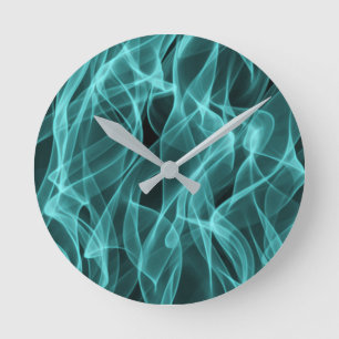 Modern Trendy Blauwgroen Abstract Patroon Ronde Klok