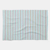 Modern Trendy Blue en Gray Chevron Theedoek (Horizontaal)