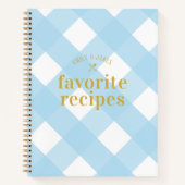 Modern Trendy Blue Gingham Passen getrouwd Recepte Notitieboek (Voorkant)