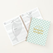 Modern Trendy Blue Gingham Passen getrouwd Recepte Notitieboek (Binnen)