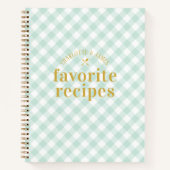 Modern Trendy Blue Gingham Passen getrouwd Recepte Notitieboek (Voorkant)