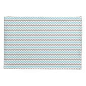 Modern Trendy Blue Gray Chevron Pattern Kussensloop (Achterkant)