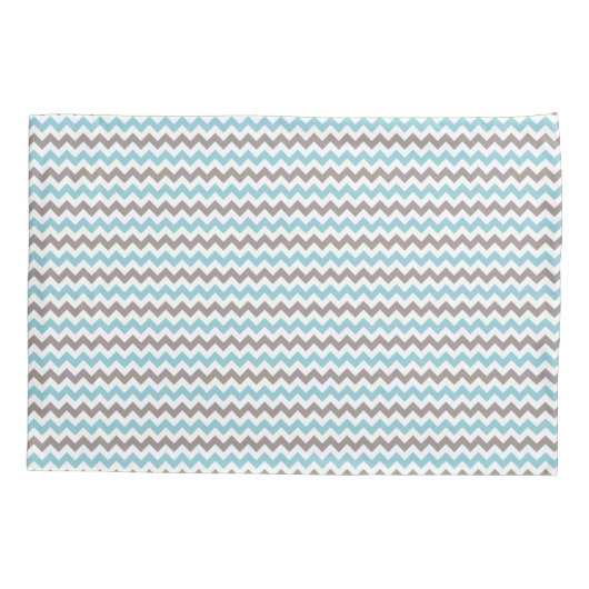 Modern Trendy Blue Gray Chevron Pattern Kussensloop (Achterkant)