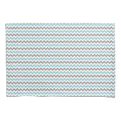 Modern Trendy Blue Gray Chevron Pattern Kussensloop (Voorkant)