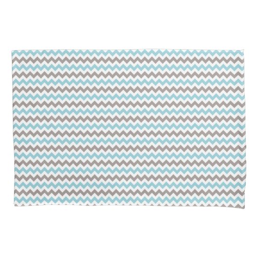 Modern Trendy Blue Gray Chevron Pattern Kussensloop (Voorkant)