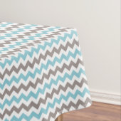 Modern Trendy Blue Gray Chevron Pattern Tafelkleed (Voorbeeld)
